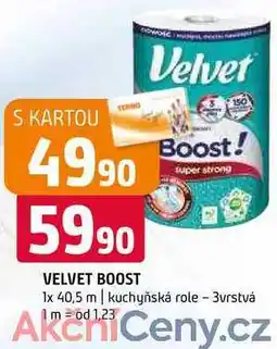 Terno Velvet boost 1x 40,5 m kuchyňská role 3vrstvá nabídka