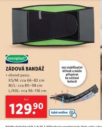 Lidl Zádová bandáž nabídka