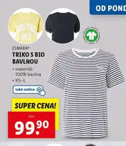 Lidl Triko s bio bavlnou nabídka