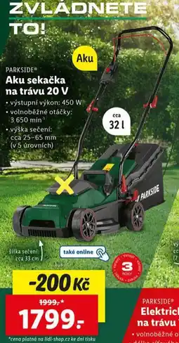 Lidl Aku sekačka na trávu 20 v nabídka