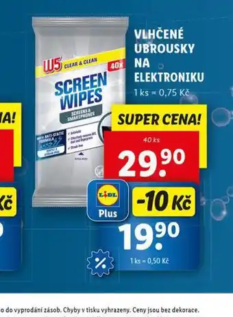 Lidl W5 vlhčené ubrousky na elektroniku nabídka