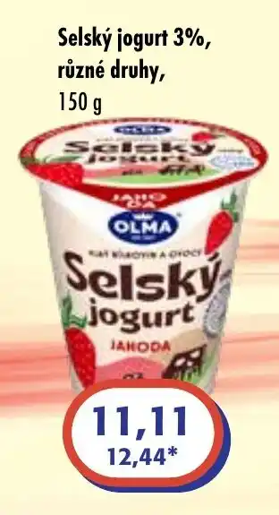 ČEPOS OLMA Selský jogurt 3%, různé druhy nabídka