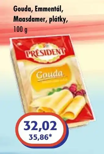 ČEPOS Gouda, Emmentál, Maasdamer, plátky nabídka