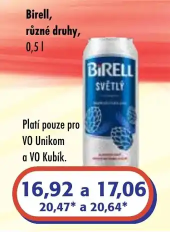 ČEPOS Birell, různé druhy nabídka