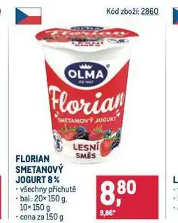 Makro Florian smetanový jogurt 8% nabídka