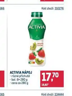 Makro Activia nápoj nabídka