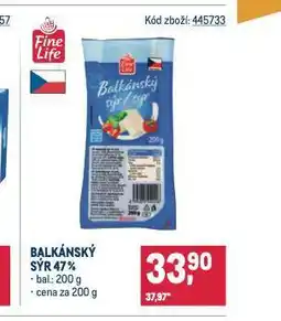 Makro Balkánský sýr 47% nabídka