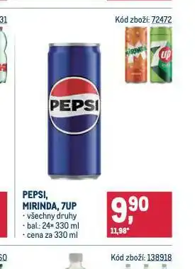 Makro Pepsi, mirinda, 7up nabídka