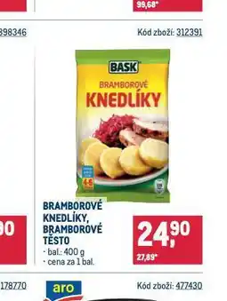 Makro Brambrové knedlíky, bramborové těsto nabídka