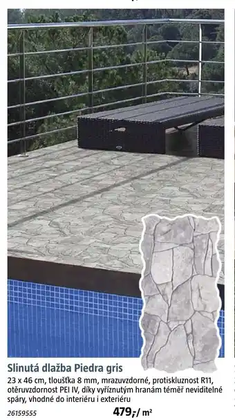 Bauhaus Slinutá dlažba Piedra gris nabídka