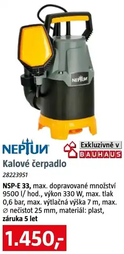 Bauhaus NEPTUM Kalové čerpadlo nabídka
