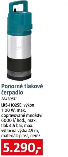 Bauhaus Ponorné tlakové čerpadlo nabídka