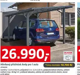 Bauhaus Hliníkový přístřešek Andy pro 1 auto nabídka