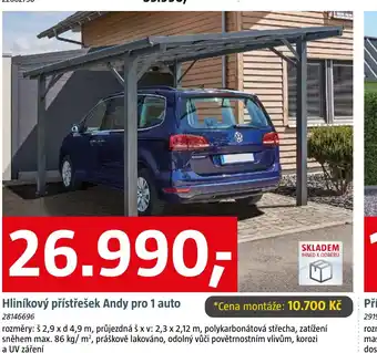 Bauhaus Hliníkový přístřešek Andy pro 1 auto nabídka