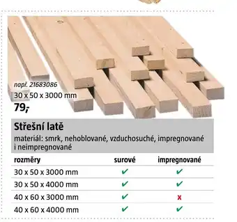 Bauhaus Střešní latě nabídka