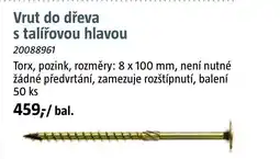 Bauhaus Vrut do dřeva s talířovou hlavou nabídka