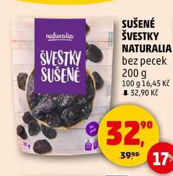 Penny Market SUŠENÉ ŠVESTKY NATURALIA bez pecek, 200 g nabídka