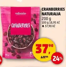 Penny Market CRANBERRIES NATURALIA, 200 g nabídka