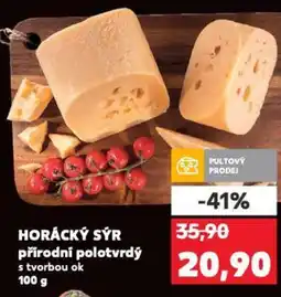 Kaufland HORÁCKÝ SÝR přírodní polotvrdý nabídka