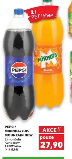 Kaufland PEPSI/ MIRINDA/7UP/ MOUNTAIN DEW nabídka