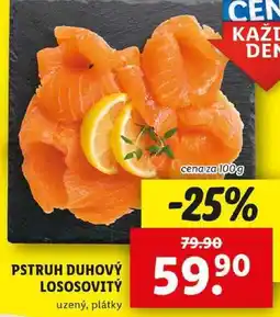 Lidl PSTRUH DUHOVÝ LOSOSOVITÝ, cena za 100g nabídka
