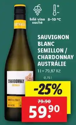 Lidl SAUVIGNON BLANC SEMILLON/CHARDONNAY AUSTRÁLIE, 0,75 l nabídka