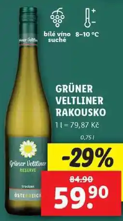 Lidl GRÜNER VELTLINER RAKOUSKO, 0,75 l nabídka