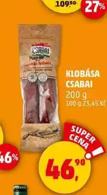 Penny Market KLOBÁSA CSABAI, 200 g nabídka