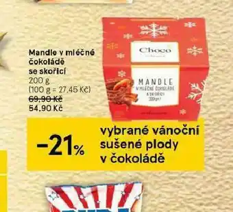 Tesco Mandle vmléčné čokoládě se skřicí nabídka