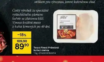 Tesco Tesco finest prémiová kuřecí stehna nabídka