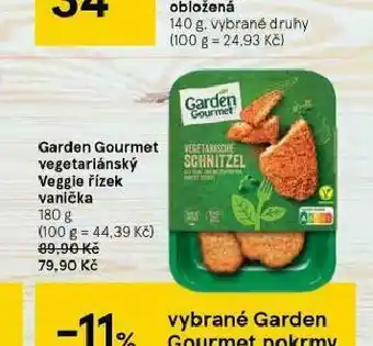 Tesco Garden gourmet vegetariánksý řízek vanička nabídka