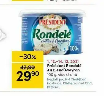 Tesco Président rndelé nabídka