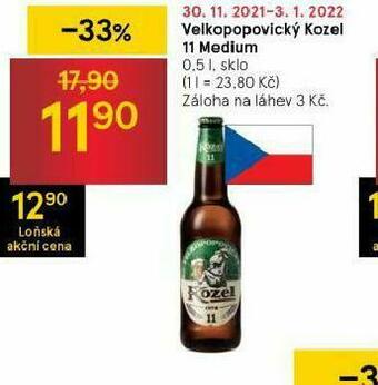 Tesco Pivo velkopopovický kozel 11 medium nabídka