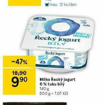Tesco Milko řecký jogurt 0% tuku bílý nabídka