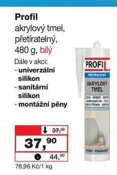 Barvy a laky drogerie Profil akrylový tmel, přetíratelný, 480 g, bílý nabídka