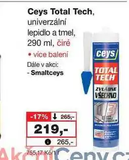 Barvy a laky drogerie Ceys Total Tech, univerzální lepidlo a tmel, 290 ml, čiré nabídka