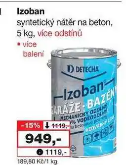 Barvy a laky drogerie Izoban syntetický nátěr na beton, 5 kg nabídka