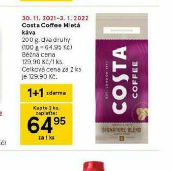 Tesco Costa coffee mletá káva nabídka