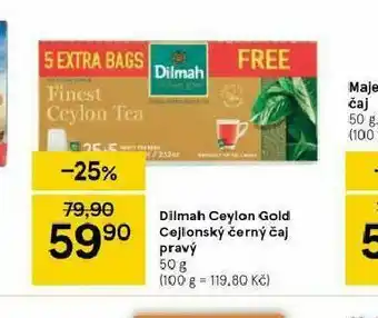 Tesco Dilmah ceylon gold černý čaj pravý nabídka