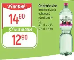 Globus Ondrášovka minerální voda ochucená nabídka