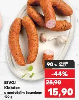 Kaufland BIVOJ Klobása s medvědím česnekem nabídka
