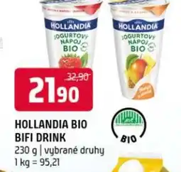 Terno Hollandia bio bifi drink nabídka