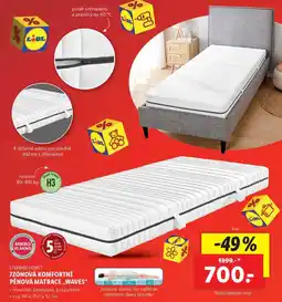 Lidl 7ZÓNOVÁ KOMFORTNÍ PĚNOVÁ MATRACE ,,WAVES nabídka