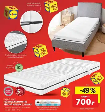 Lidl 7ZÓNOVÁ KOMFORTNÍ PĚNOVÁ MATRACE ,,WAVES nabídka