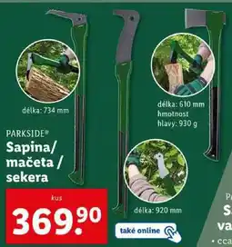 Lidl Sapina/mačeta/sekera nabídka