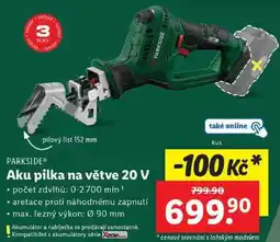 Lidl Aku pilka na větve 20 V nabídka