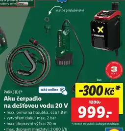 Lidl Aku čerpadlo také online na dešťovou vodu 20 V nabídka