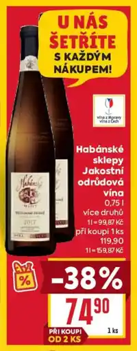 Billa Habánské sklepy Jakostní odrůdová vina nabídka
