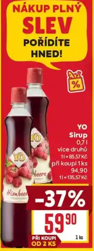 Billa YO Sirup nabídka