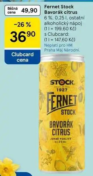 Tesco Fernet Stock Bavorák citrus 6%, 0.25 l nabídka
